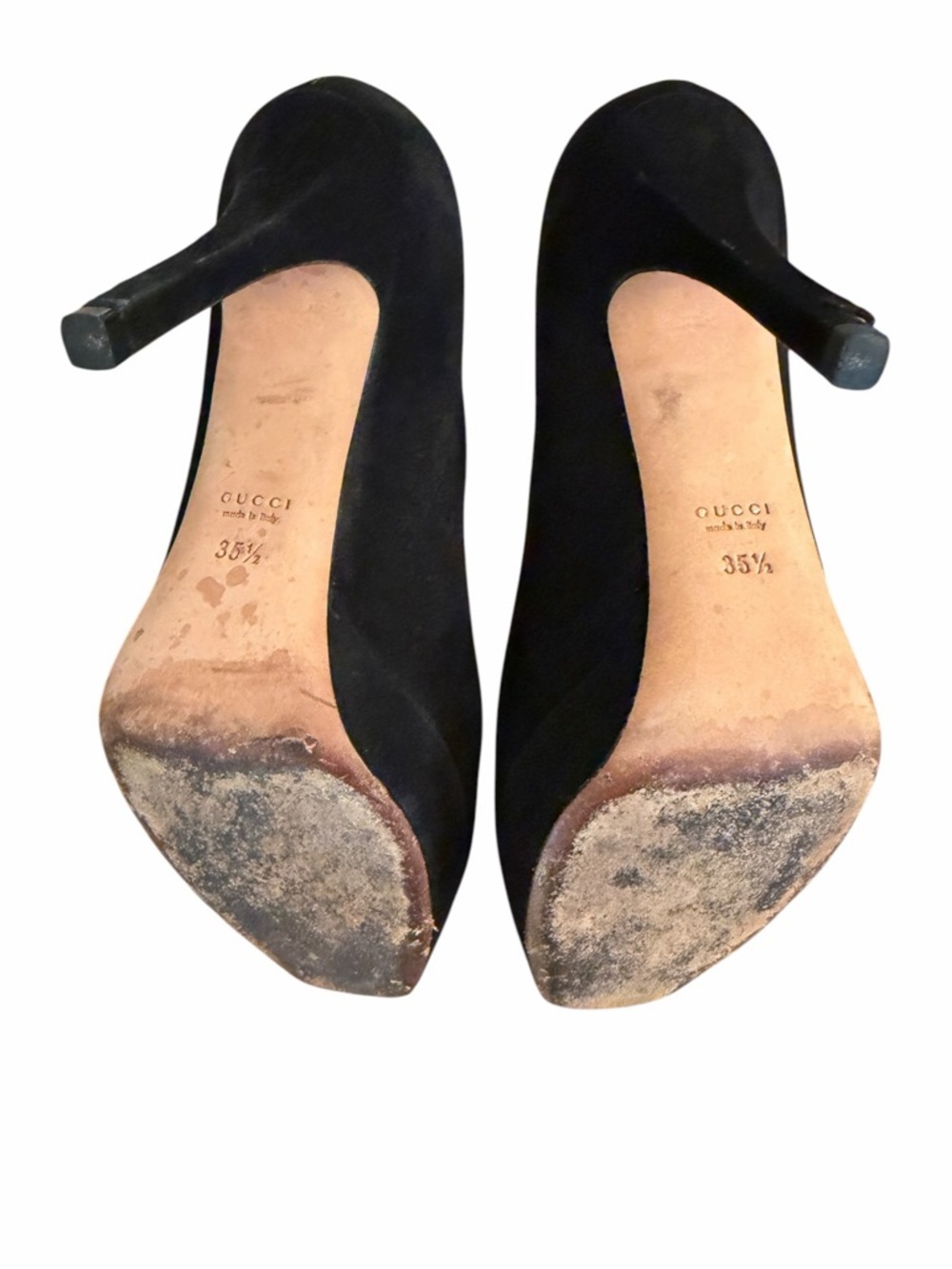 Vintage Gucci Black Suede Platform Pumps Stiletto Heels Y2K Designer Size 35.5 - Picture 9 of 11